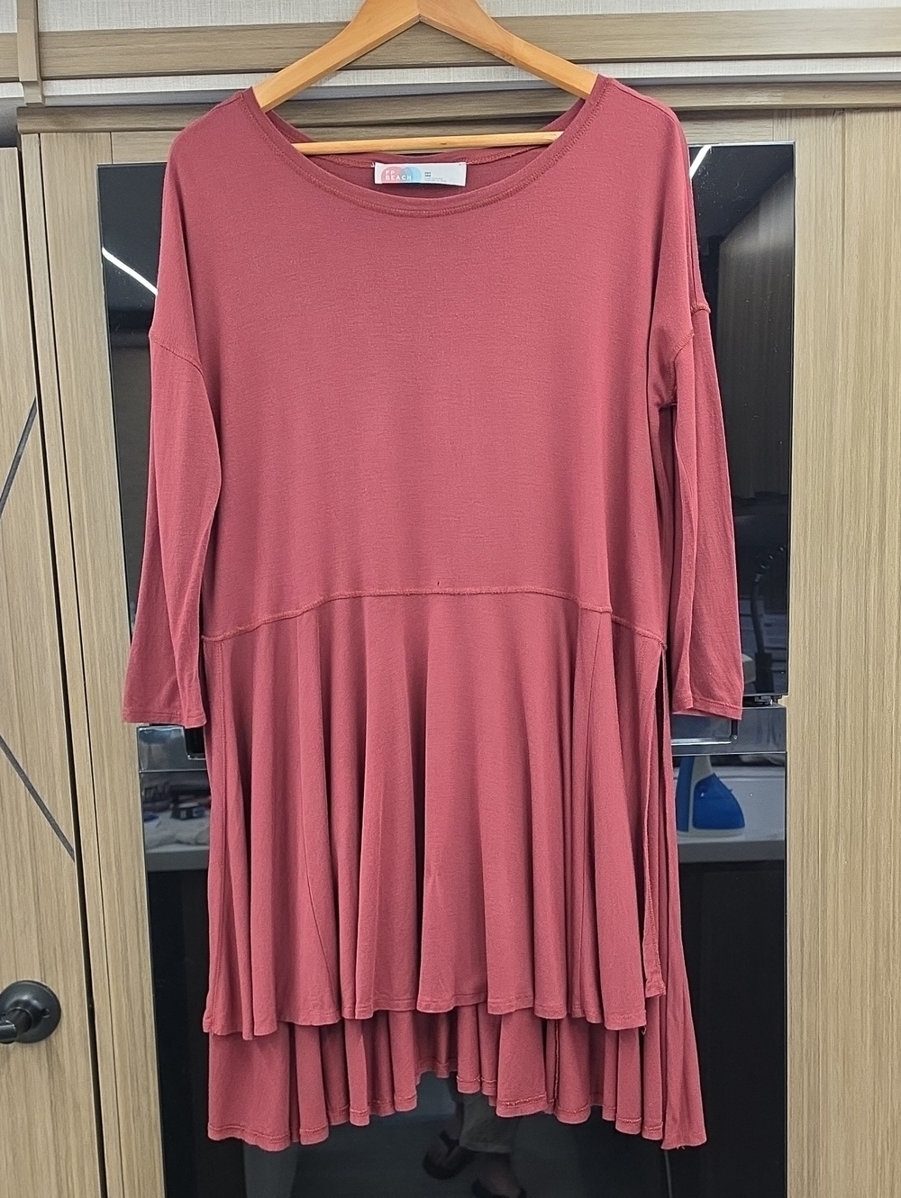 "MAROON 100%MODAL LONG TUNIC" BY "BEACH FREE PEOPLE"